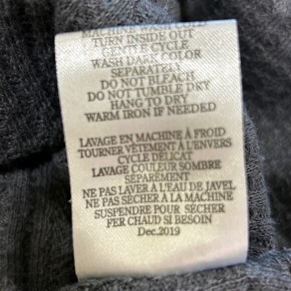 ZSupply Gray Thermal Waffle Knit Raglan Sleeve Pull Over Hoodie - Picture 8 of 8